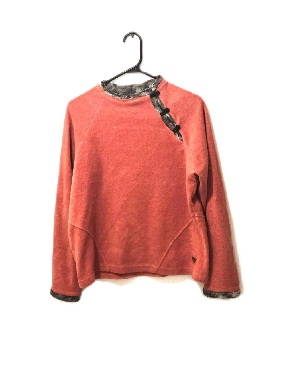 VTG Wooly Bully Wear Colorado Asymmetrical Fleece Pullover USA Made Frog Closure